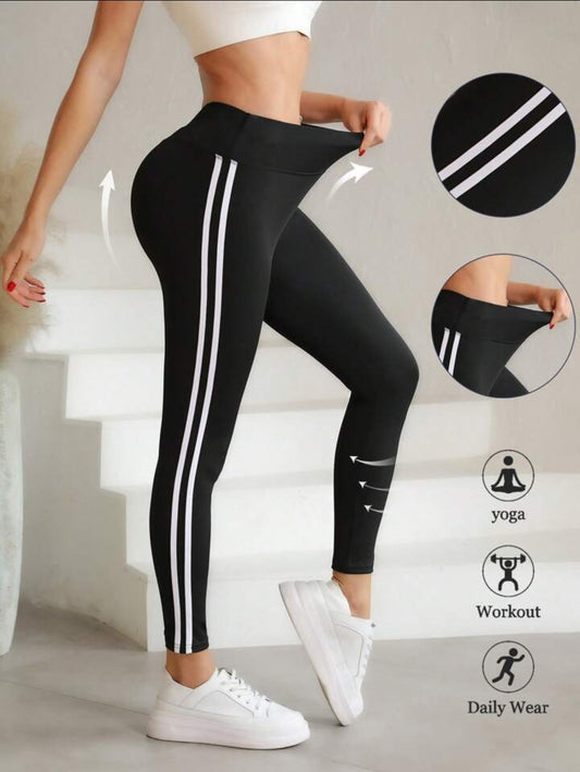 Multifunctional Quick-Drying Striped Pattern High Elastic Leggings
