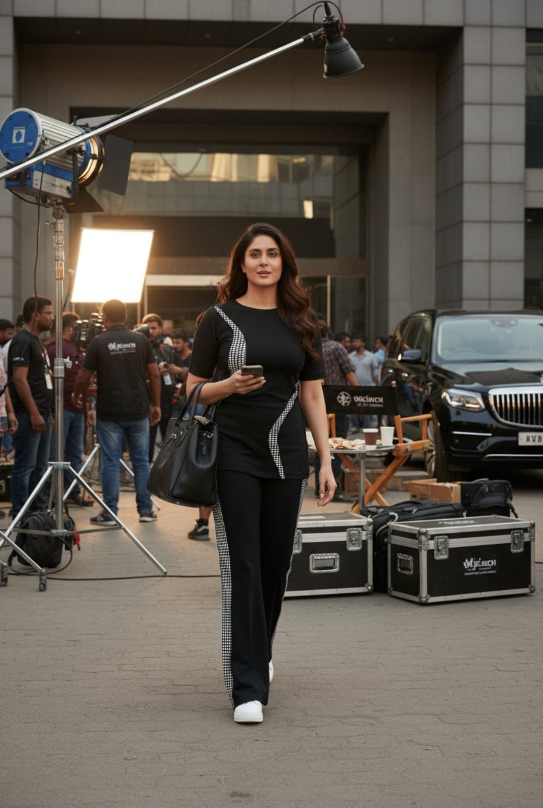 "Airport Chic Black Checkered Co-ord"