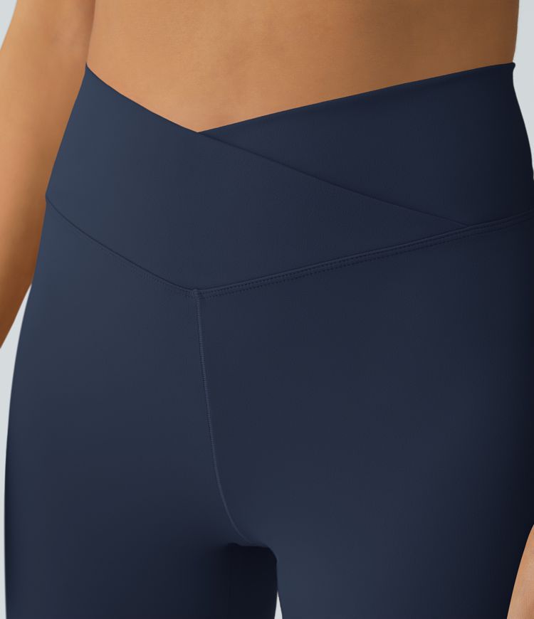 High-Waist Crossover Flare Yoga Pants for Women
