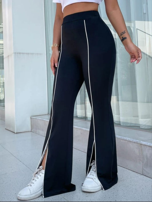 Sport Studio Women Line Patchwork Minimalist Casual Sports Pants, Daily Wear Plazo Pant