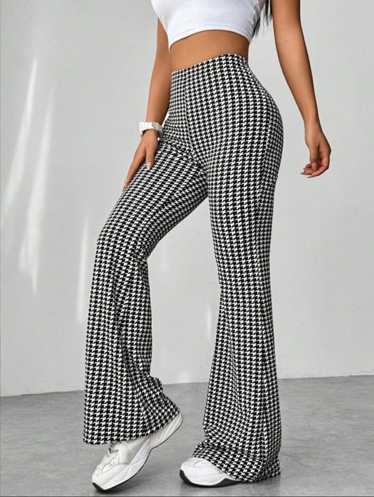 Formal black and white combination flare leg pants/plazo pant/formal pant