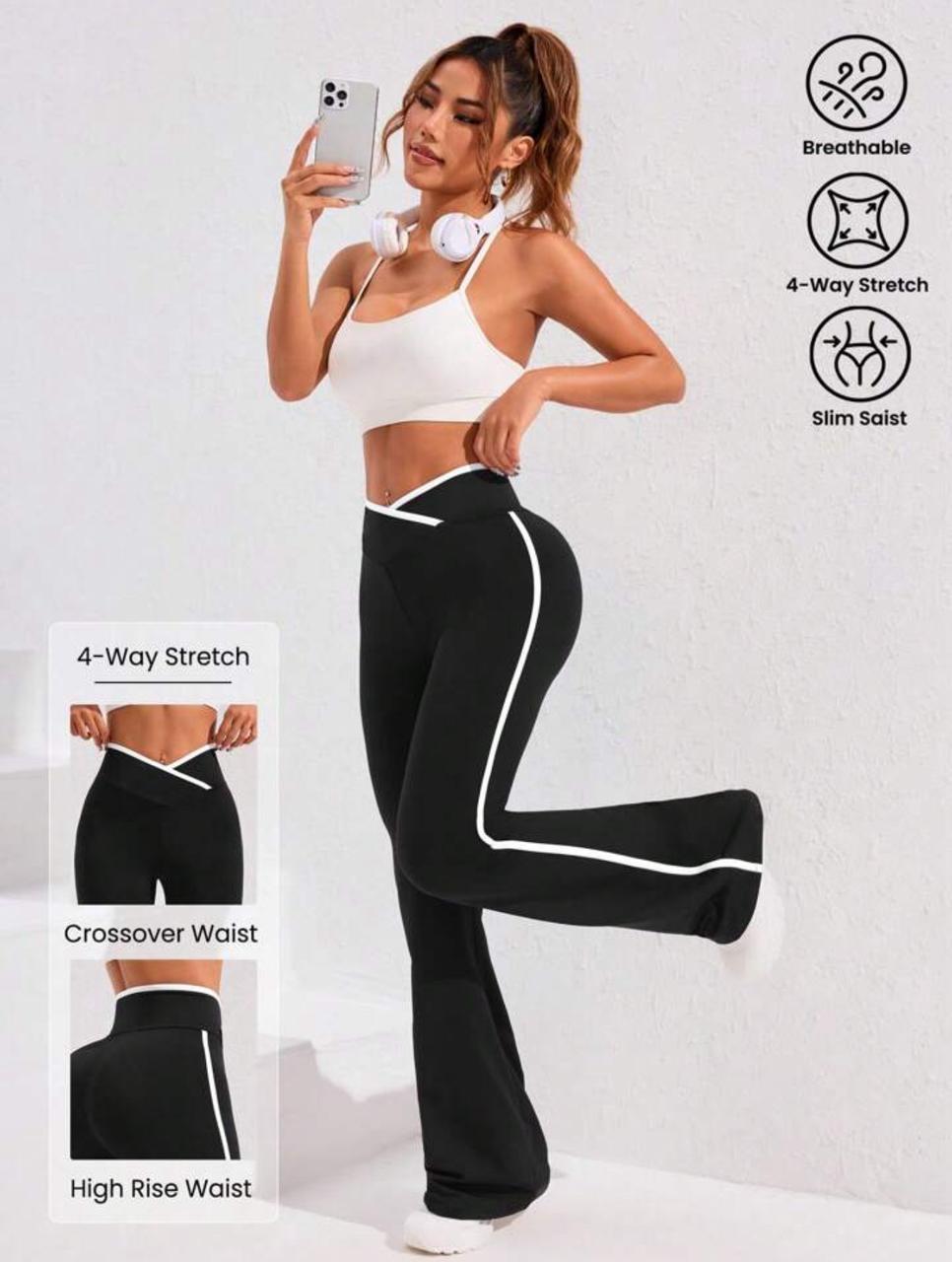 Women's 4-Way Stretch Crossover Waist Track Pants