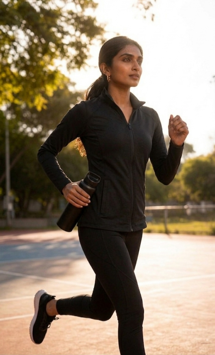 Women's Black Athletic Zipper Jacket