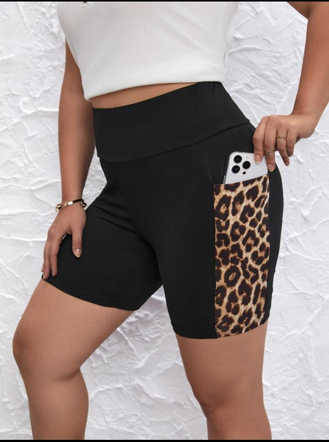 Tiger Print Side Strip Gym Yoga Daily Wear Shorts