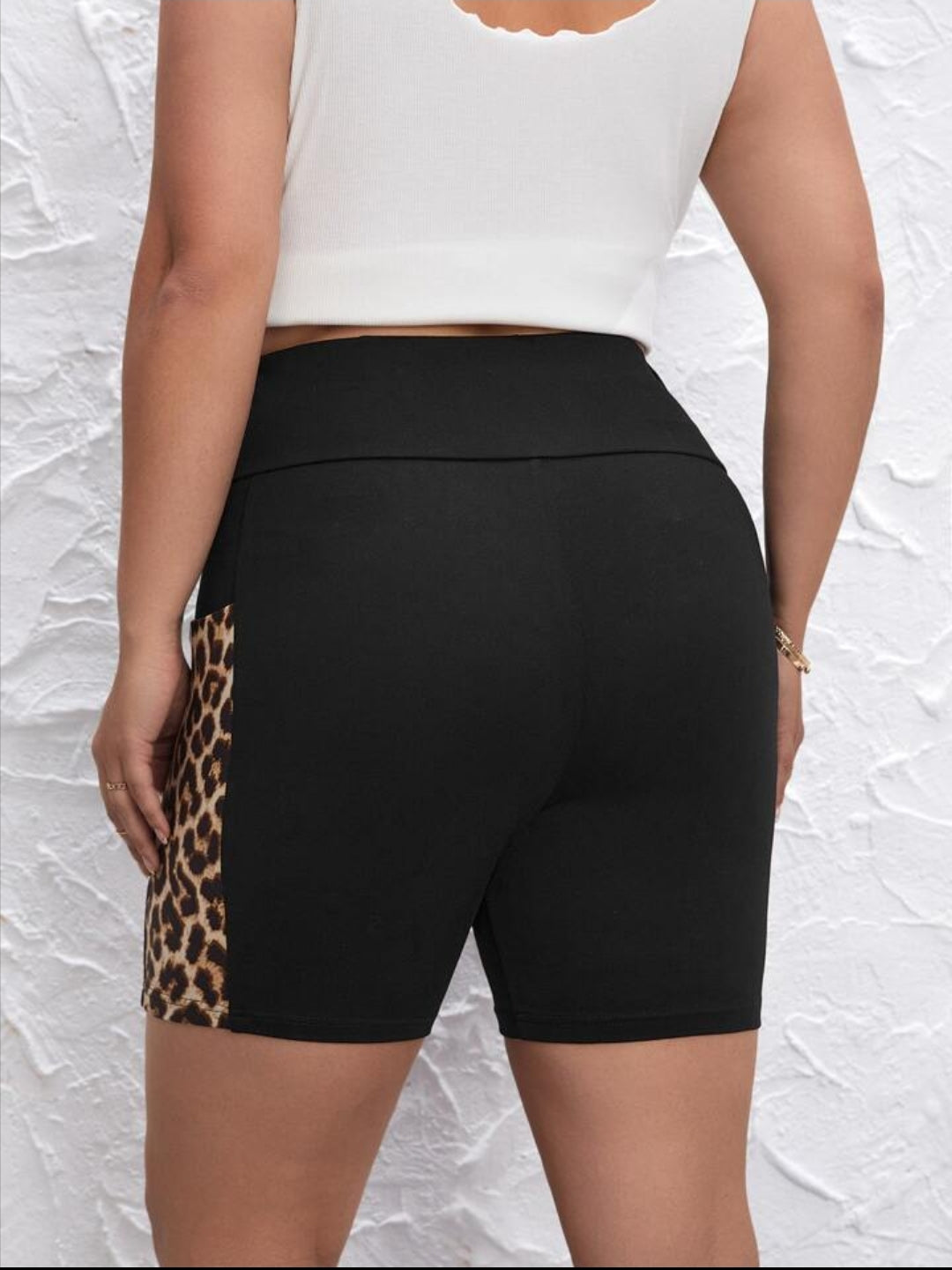 Tiger Print Side Strip Gym Yoga Daily Wear Shorts