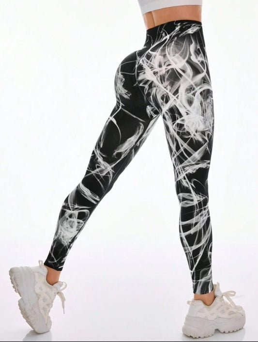 Women's Novelty High Waist Yoga Leggings Tummy Control Workout Running 4 Way Stretch Yoga Pants