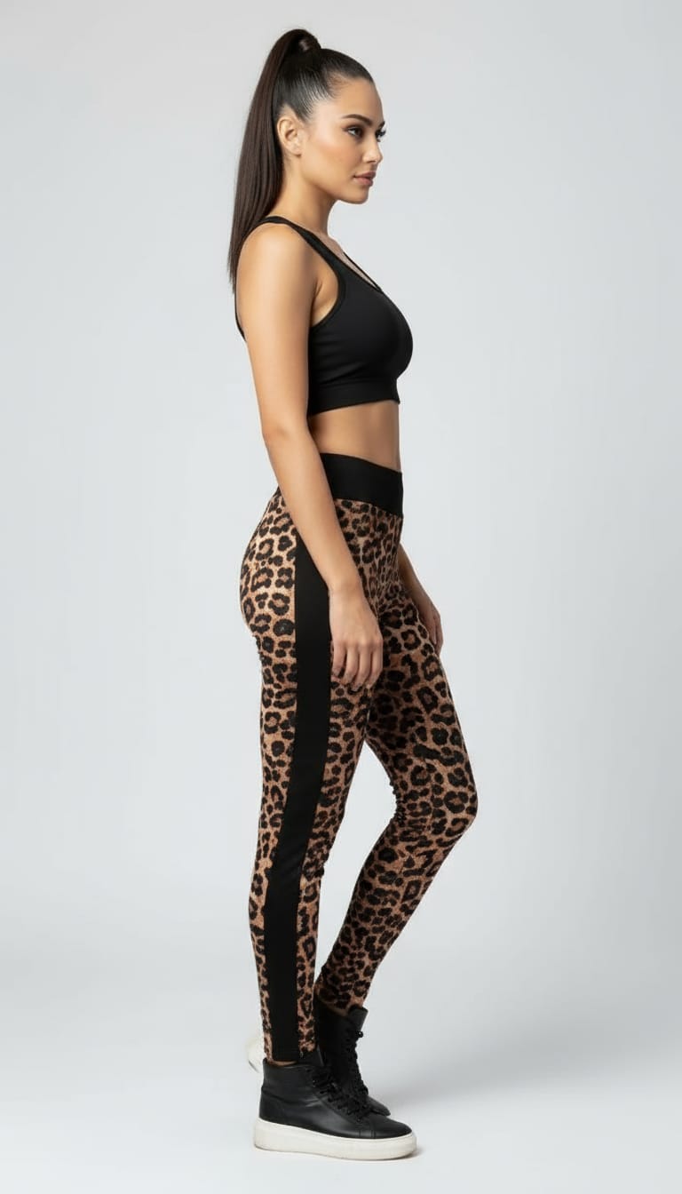 Leopard Print High-Waist Leggings with Side Pockets