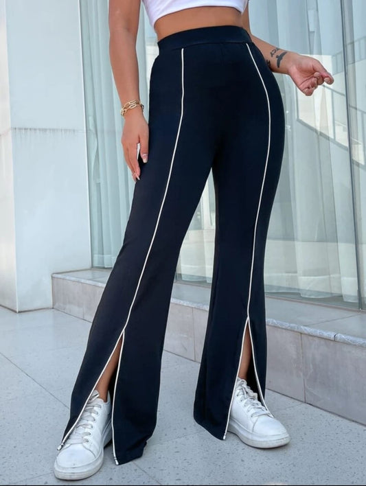 Sport Studio Women Line Patchwork Minimalist Casual Sports Pants, Daily Wear Plazo Pant
