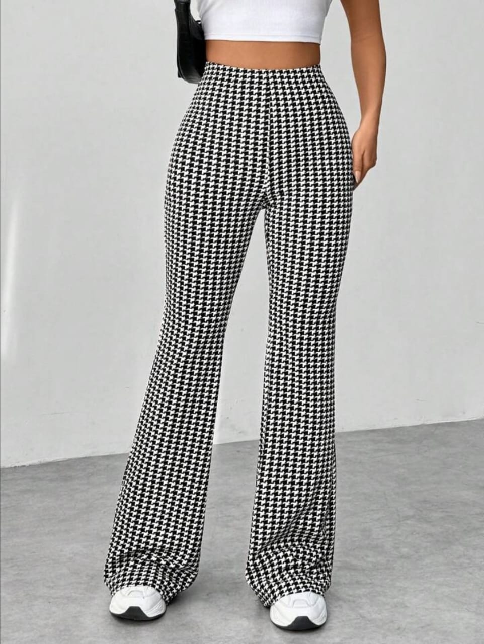 Formal black and white combination flare leg pants/plazo pant/formal pant