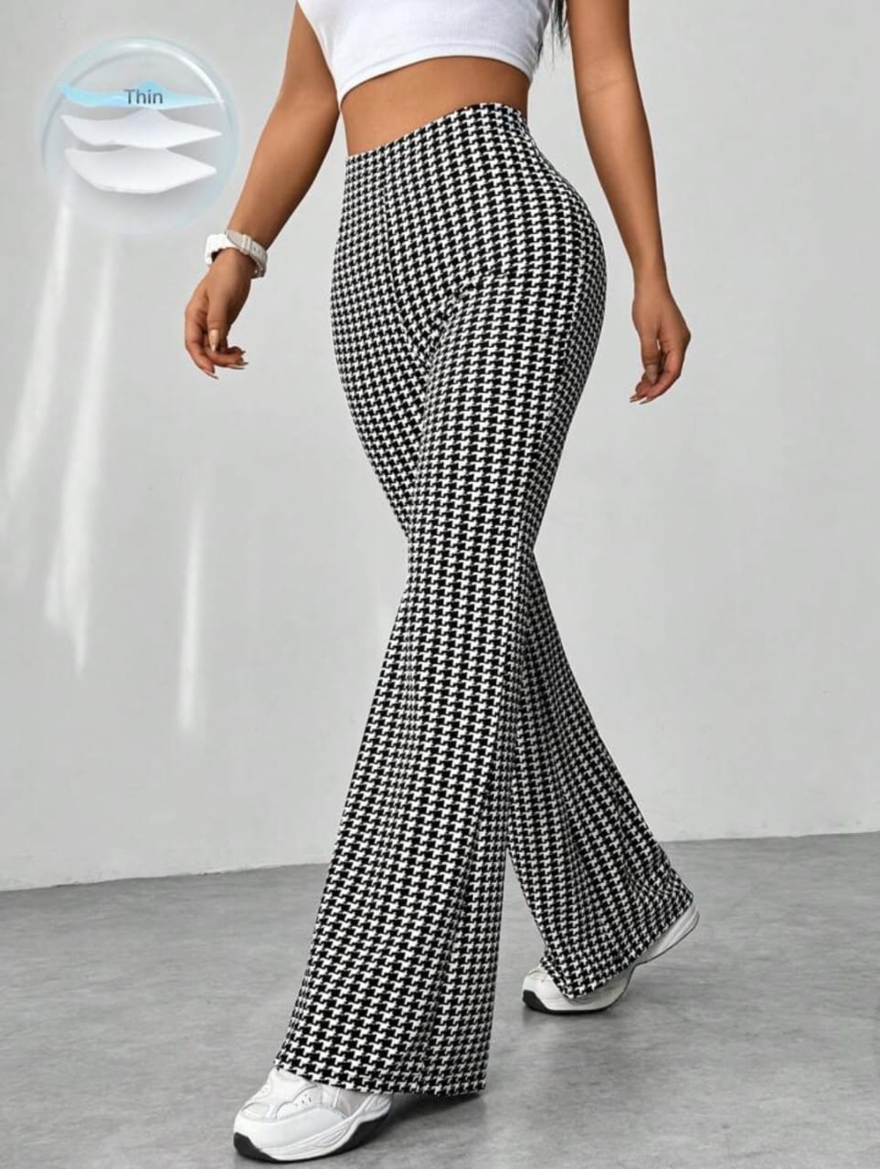 Formal black and white combination flare leg pants/plazo pant/formal pant