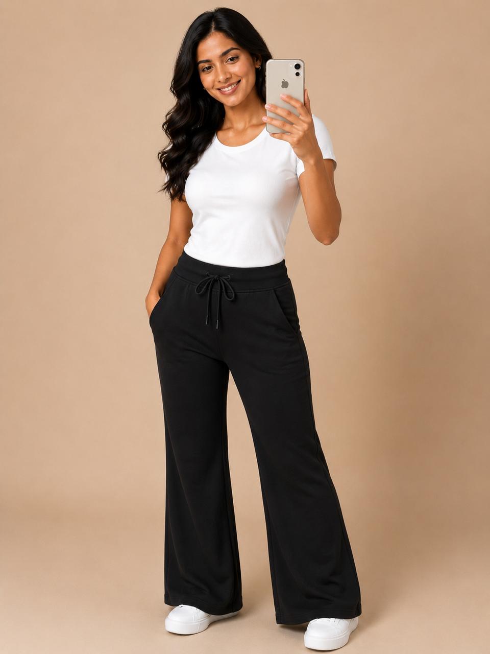 Sage Green Wide-Leg Lounge Pants