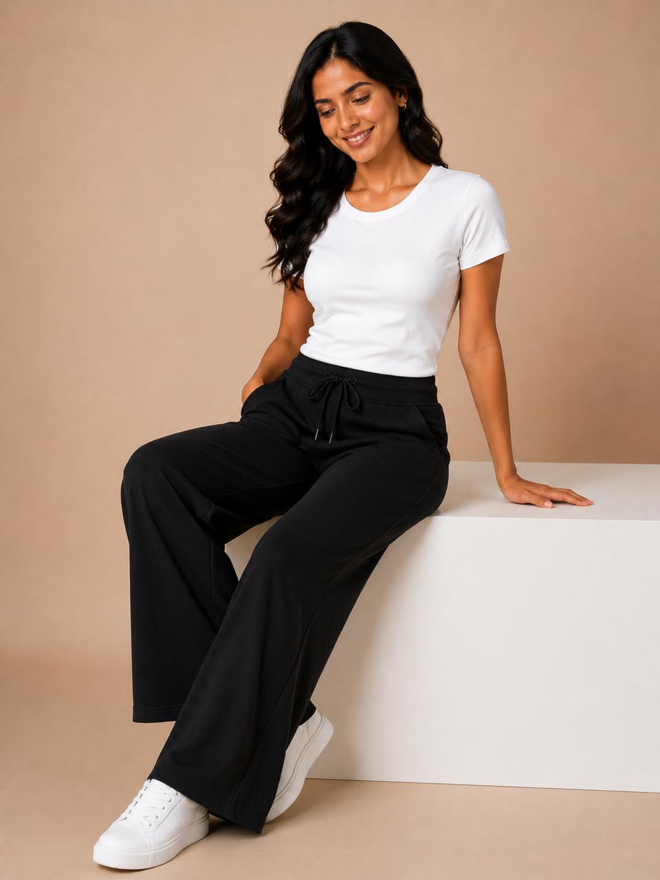 Sage Green Wide-Leg Lounge Pants